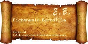 Eichenwald Borbála névjegykártya